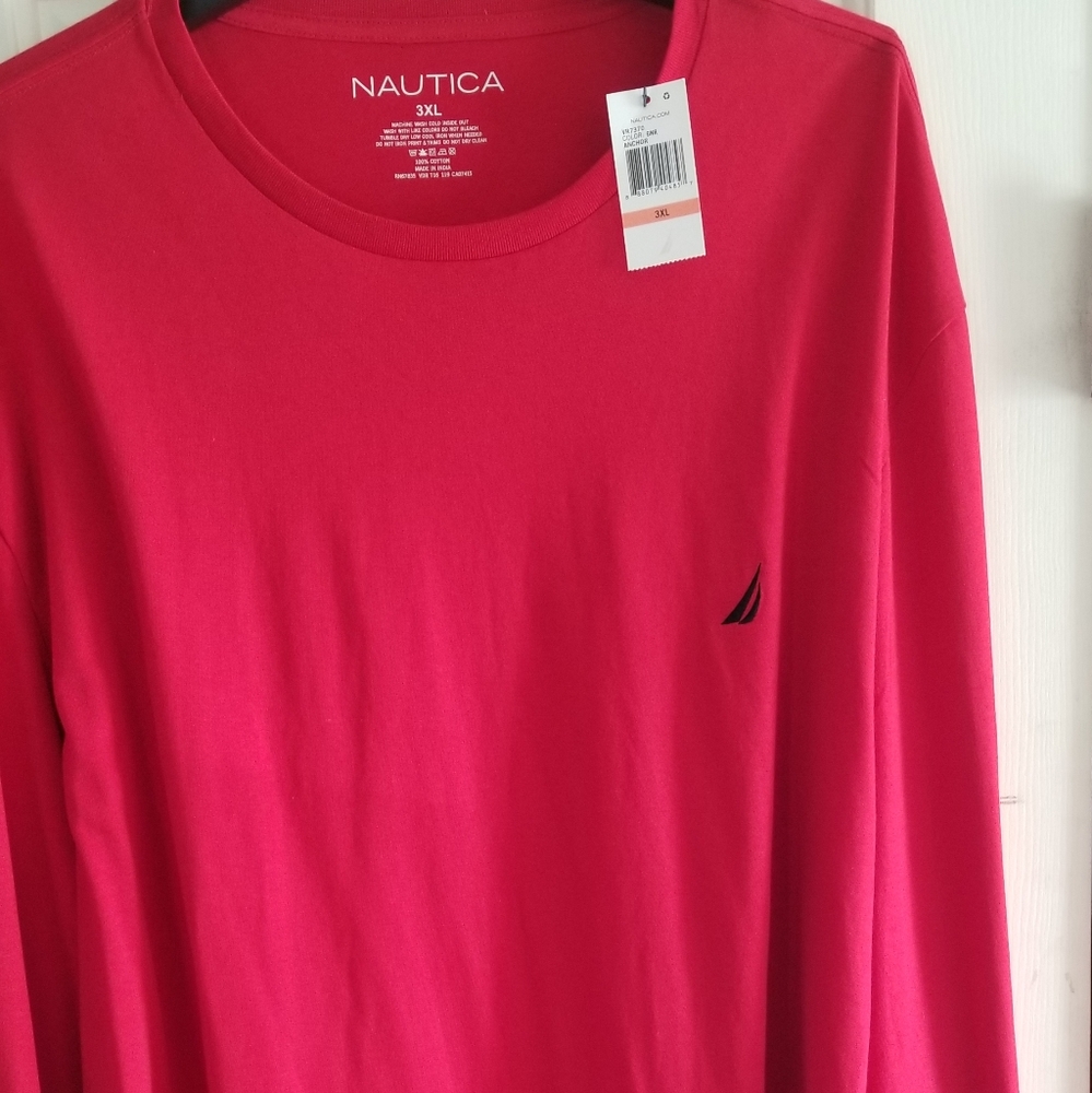 Nautica Long Sleeve Athletic T Shirt crewneck